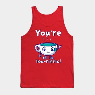 Tea-riffic Vibes: Spread Positivity with this Charming Teacup Design Tank Top